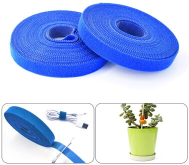 1.5*500Cm Nylon Kabelbinder Plant Bandage Ultra-Dunne Plakken Kabel Glasvezel Haren Roll Klittenband Kabel tie Tuin Thuis Gereedschap blauw