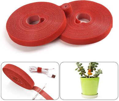 1.5*500Cm Nylon Kabelbinder Plant Bandage Ultra-Dunne Plakken Kabel Glasvezel Haren Roll Klittenband Kabel tie Tuin Thuis Gereedschap rood