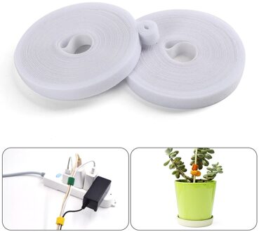 1.5*500Cm Nylon Kabelbinder Plant Bandage Ultra-Dunne Plakken Kabel Glasvezel Haren Roll Klittenband Kabel tie Tuin Thuis Gereedschap wit
