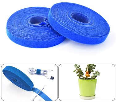 1.5*500Cm Plant Bandage Nylon Ultra-Dunne Plakken Kabel Management Glasvezel Haren Kabelbinder voor Planten Blauw
