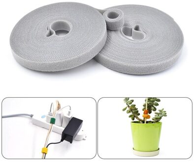 1.5*500Cm Plant Bandage Nylon Ultra-Dunne Plakken Kabel Management Glasvezel Haren Kabelbinder voor Planten grijs