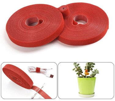 1.5*500Cm Plant Bandage Nylon Ultra-Dunne Plakken Kabel Management Glasvezel Haren Kabelbinder voor Planten Rood
