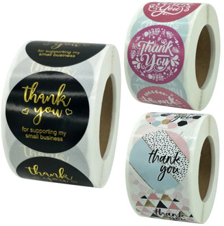 1.5" Big Thank You for Supporting My Small Business Stickers Gold Floral Seals Labels 500Pcs/Roll Perfect for Gift Shop Package
