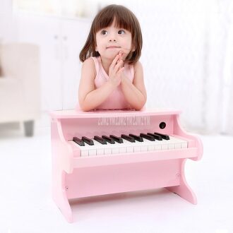 1-5 Jaar Oude Baby Mini 25 Sleutel Houten Piano Speelgoed Kinderen Houten Toetsenbord Piano Kinderen Kleine Akoestische Musical instrument Speelgoed Roze