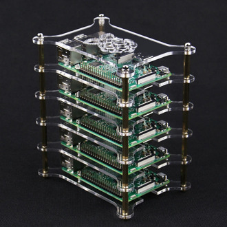 1-5 Layer Raspberry Pi 4 Model B Acrylic Case Clear Transparent Shell Enclosure Cover with Logo for Raspberry Pi 3 Model B+ Plus