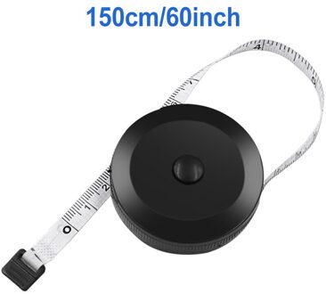 1,5 m 60 inch zwart dubbelzijdig meetlint automatisch intrekbaar gereedschap ABS flexibel naaien mini-meetlint wit