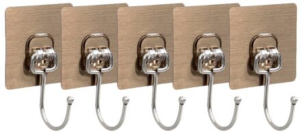 1/5 Pcs Haken Zelfklevende Deur Muur Hanger Voor Keuken Badkamer Haken Transparante Sterke Haken Zuig Zware Belasting Rack Sucker 5stk grijs