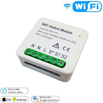 1/5 Pcs Smart Home Wifi Schakelaar Relais Breaker Module Automatisering Smart Verlichting Werk Met Tuya/Smart Leven Google Thuis alexa App 2stk