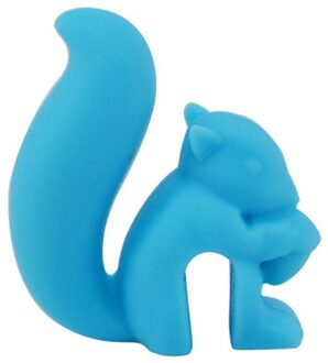 1/5 Stuks Leuke Eekhoorn Vorm Thee Zak Opknoping Thee-ei Cup Clip Kleurrijke Herkenner Theezakje Herkenner Party levert Bar blauw OPP zak