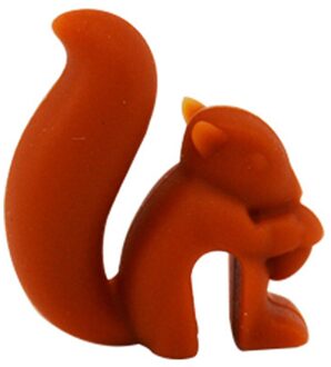 1/5 Stuks Leuke Eekhoorn Vorm Thee Zak Opknoping Thee-ei Cup Clip Kleurrijke Herkenner Theezakje Herkenner Party levert Bar bruin OPP zak