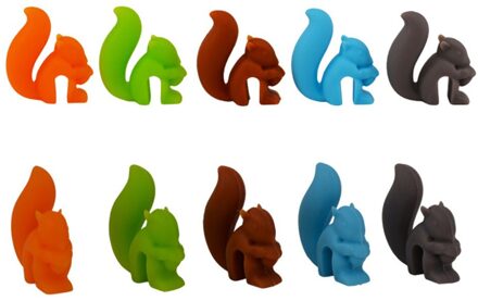 1/5 Stuks Leuke Eekhoorn Vorm Thee Zak Opknoping Thee-ei Cup Clip Kleurrijke Herkenner Theezakje Herkenner Party levert Bar Five-kleur OPP zak