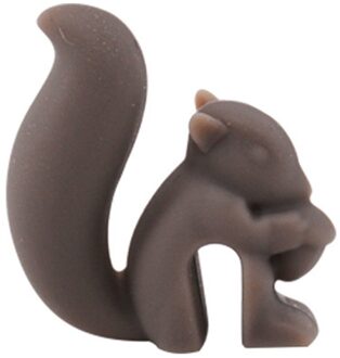 1/5 Stuks Leuke Eekhoorn Vorm Thee Zak Opknoping Thee-ei Cup Clip Kleurrijke Herkenner Theezakje Herkenner Party levert Bar grijs OPP zak