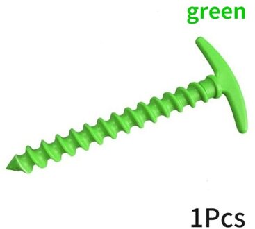 1/5 Stuks Tent Spiraal Grond Nagels Wandelen Vocht Pad Handige Tent Stakes Schroef Peg Nylon Economische Sneeuw Nail plastic Nagels 1stk groen