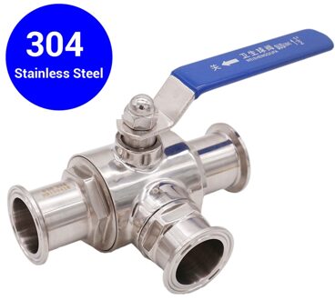 1.5 "Tri-clamp 3-Wa Kogelkraan Platte Handvat Volledige Port 50.5mm OD 304 Rvs Homebrew Hardware