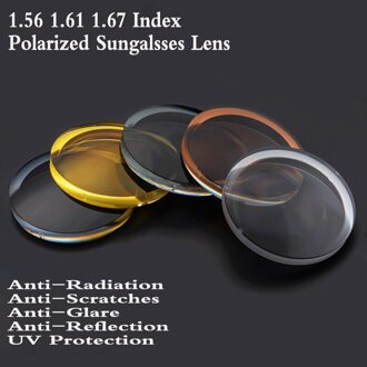1.56 1.61 1.67 Index Asferische Gepolariseerde Zonnebril Recept Lens Bijziendheid Presbyopie CR-39 Lens Harde Bril Lens 2 Stuks PS0004 bruin / 1.56