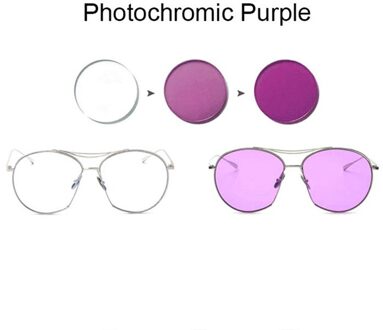 1.56/1.61 Meekleurende Roze Of Blauw Of Paars Enkele Visie Lens Sph-8.00 ~ + 6.00 Max cly-6.00 Optische Lenzen Voor Brillen Paars / 1.61