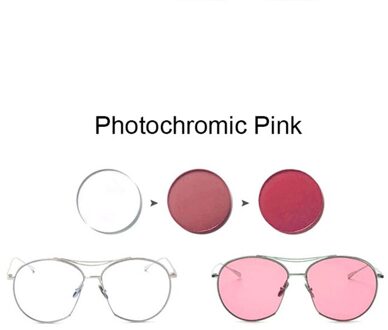 1.56/1.61 Meekleurende Roze Of Blauw Of Paars Enkele Visie Lens Sph-8.00 ~ + 6.00 Max cly-6.00 Optische Lenzen Voor Brillen Roze / 1.56