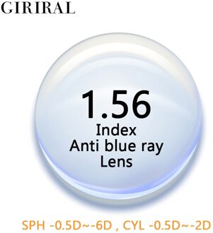 1.56 Index CR-39 Anti Blue Ray Lenzen Eye Computer Bril Recept Optische Bijziendheid Lezen Heldere Glazen Lenzen # 1.56FLG