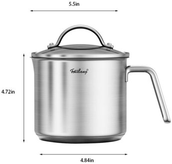 1.5L 14Cm Binnendiameter Melk Pot Melk Cup Pot Noodle Kookpot Kleine Steelpan 18/10 Rvs