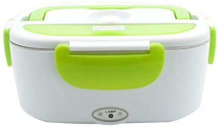 1.5L Elektrische 12V Verwarmd Lunchbox Bento Dozen Auto Voedsel Rijst Container Warmer Roestvrij Staal Voedsel Container Auto voedsel Doos groen