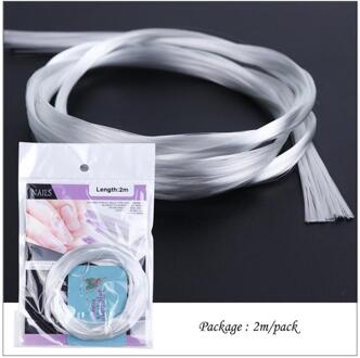 1.5M/2M Nail Art Glasvezel Voor Uv Gel Diy Nagels Wit Acryl Nagel Tips Met Schraper diy Nail Spa Tool 40P
