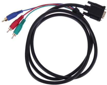 1.5M 5Ft Vga Naar Tv 3 Rca Component Av Premium Versie Audio Kabel Adapter Kabel Koper Voor Pc Laptop tv Rgb Display Systeem