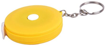 1.5M Intrekbare Heerser Centimeter/Inch Meetlint Mini Heerser Met Sleutelhanger Kleurrijke Leuke Groot Voor Reizen Kamp Geel