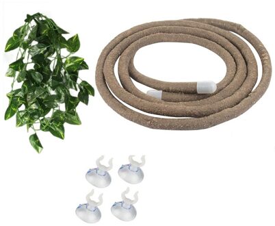 1.5M Reptiel Wijnstokken En Flexibele Reptiel Bladeren Met Zuignappen Jungle Climber Lange Wijnstokken Habitat Decor Voor Hagedissen