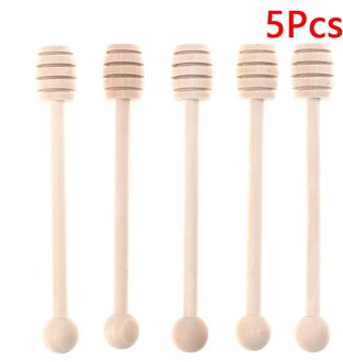 1/5Pcs 16Cm Houten Honing Lepel Honing Houten Roer Bar Voor Honing Jar Supplies Milieuvriendelijke Lange Handvat mixing Stick Dessert Gereedschap 5stk 16CM