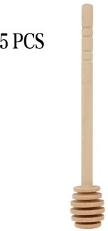 1/5Pcs 8/16Cm Lange Handvat Hout Honing Roer Bar Praktische Veiligheid Honing Mengen Stick Voor koffie Melk Thee Keuken Benodigdheden Servies 5stk / 8cm