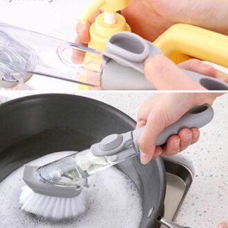 1/5Pcs Dubbele Gebruik Keuken Reinigingsborstel Scrubber Dish Bowl Wassen Spons Automatische Vloeibare Dispenser Keuken Pot Cleaner tool Sponge nee gesp