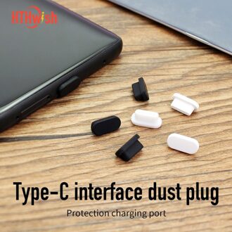 1-5Pcs Kleurrijke Silicone Anti Dust Plug Cover Stopper Laptop Stof Plug Laptop Stofdicht Usb Stof Plug Computer accessoires 1stk zwart