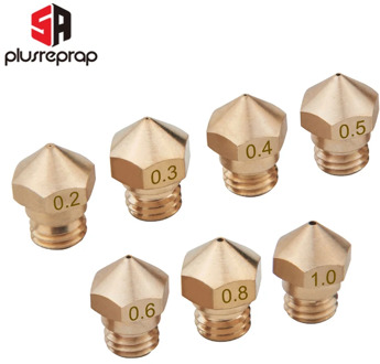 1/5PCS MK10 Brass Nozzle M7 Threaded Nozzle 0.2mm 0.3mm 0.4mm 0.5mm 0.6mm for 1.75mm Filament 3D Printer Parts Wholesale