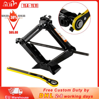 1.5T 2T Car Jack Scissor General Foldable Handle Thick Steel Plate Rocker Hand-operated Car Truck Jack Auto Lifting Repair Tools