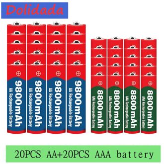 1.5V Aa 9800 Mah 1.5V Aaa 8800 Mah Alkaline1.5V Oplaadbare Batterij Voor Klok Speelgoed Camera batterij Blauw