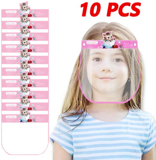 1/6/10Pcs Clear Pink Face Masks Cartoon Face Shield for Kids Windproof Children Washable Mask Mouth Mask Reusable Respirator