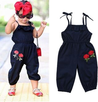 1-6 jaar Meisjes Kleding Blauw Sling Meisjes Overalls Bloemenprint Kinderen Rompertjes Zomer Een Stuk Baby Jumpsuits Kinderen kleding 5T