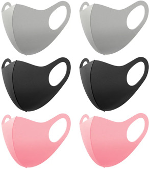 1/6 Pcs Black Washable Face Mask Anti Dust Pollution Mouth Mask Activated Carbon Filter Mask Fabric Mouth Mask Mouth-muffle