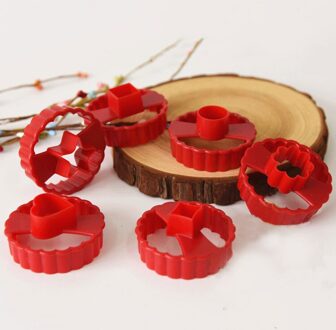 1/6 Stks/set Multifunctionele Cookie Cutter Cake Decorating Fondant Snijders Tool Linzer Ronde Hart Start Bloem Cookie Cutters Set 6stk