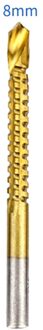 1/6 Stuks 3-8Mm Titanium Coated Hss Boor Elektrische Boor Gat Groovende Boor Zaag Timmerman houtbewerking Gereedschap 1stk 8mm