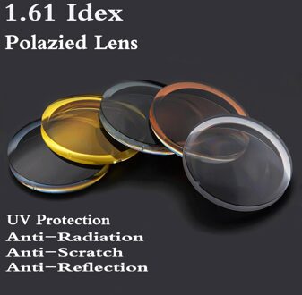 1.61 Index Asferische Gepolariseerde Zonnebril Recept Lens CR-39 Bijziendheid Presbyopie Uv Bescherming Zonnebril Lens 2 Stuks RS233 geel