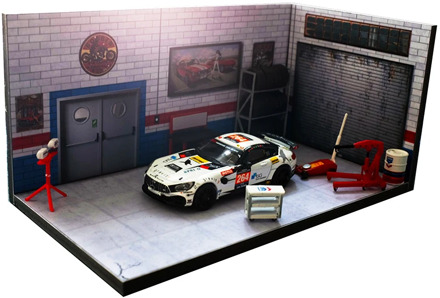 1/64 1/24 garage factory maintenance warehouse house building model for car vehicle toys collection parking lot scene background