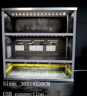 1/64 car display cabinet 1:64 model car parking lot scene prop garage storage cabinet