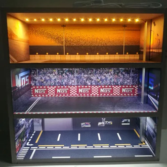 1:64 new model parking lot model display cabinet toy Car storage rack shelf box scene prop