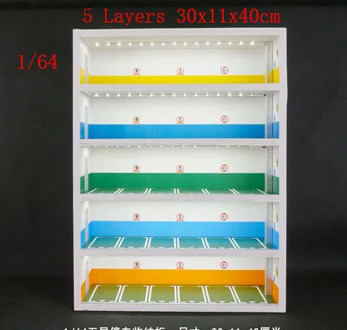 1:64 underground parking lot Scene 5 layers display cabinet for model car storage box show rack