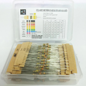 1/6W 5% 640pcs 64 Values 1R - 10MR Carbon Film Resistor Assorted Kit Set