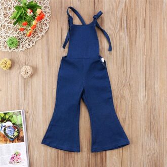 1-6Years,Kids Baby Meisjes Kleding Denim Riem Bib Broek Romper Backless Effen Kleur Lama Broek Casual Jumpsuit 80 1-2Years