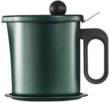 1.7/1.8L Lekvrij Kan Vet Container Keuken Tool Ketel Koken Separator Multifunctionele Frituren Pot Met Zeef Olie Opslag groen