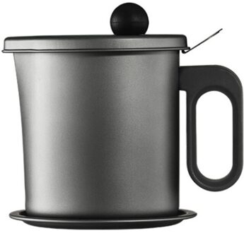 1.7/1.8L Lekvrij Kan Vet Container Keuken Tool Ketel Koken Separator Multifunctionele Frituren Pot Met Zeef Olie Opslag zwart