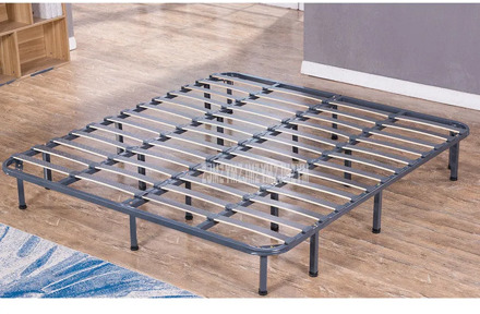 1.8*2m Foldable Iron Metal Bed Frame Bedstead Solid Wood Row Bedstead 18-Supporting Leg For Home/Hotel/Dormitory Apartment